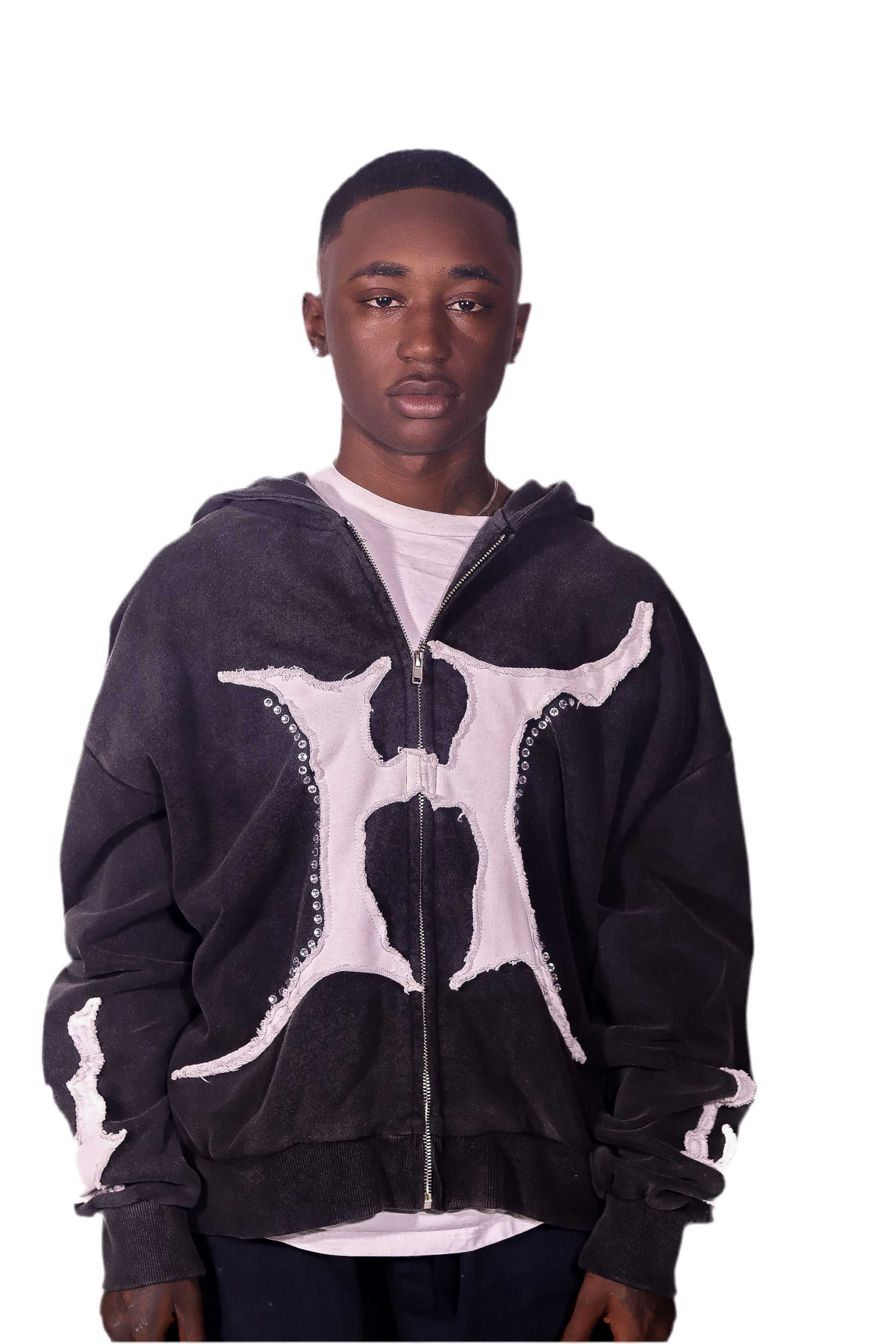 HUECLOSET Hue French Embroidery Hood Zip Up 25KERO２69 camo-hq-oak-leaf-